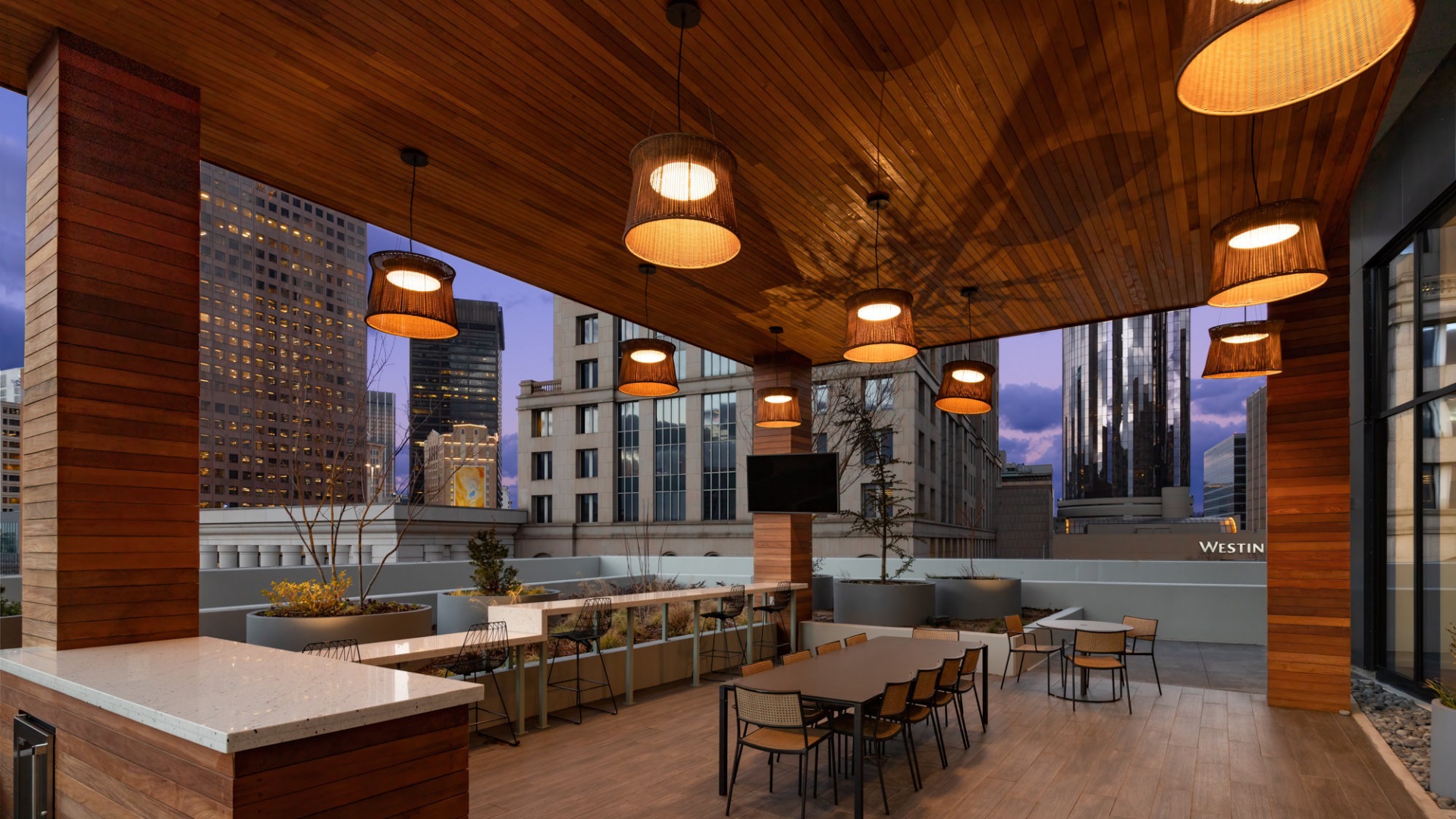 Peachtree rooftop outdoor pavilion bbq kitchen