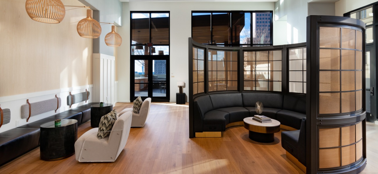 Spectator great room seating work nooks Spectator great room seating work nooks