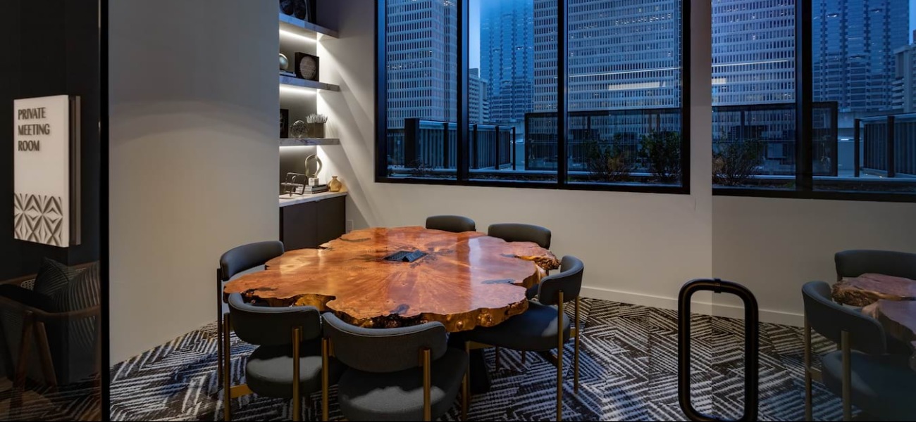 Peachtree private meeting room table chairs