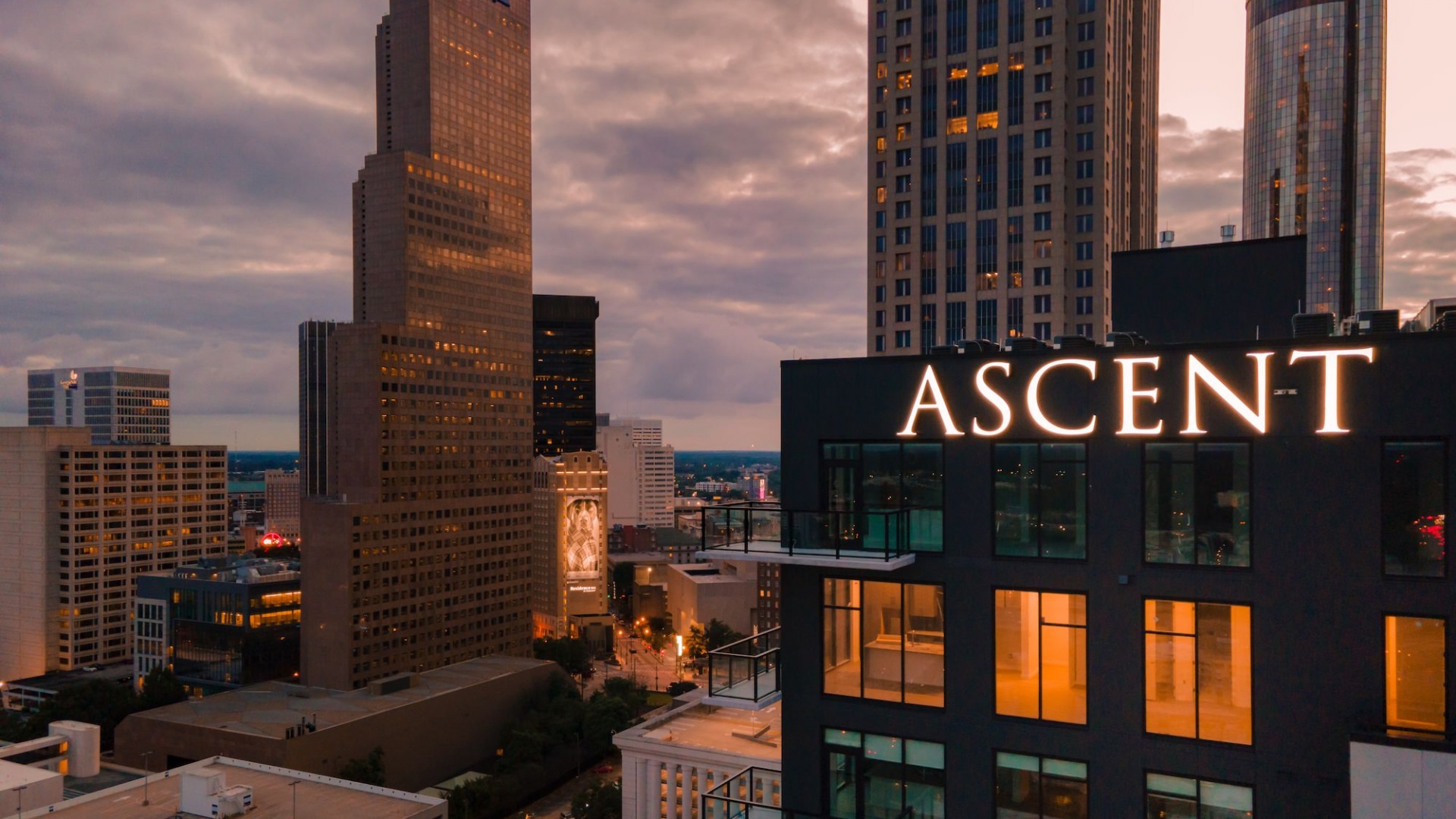 Ascent Peachtree building top Atlanta skyline